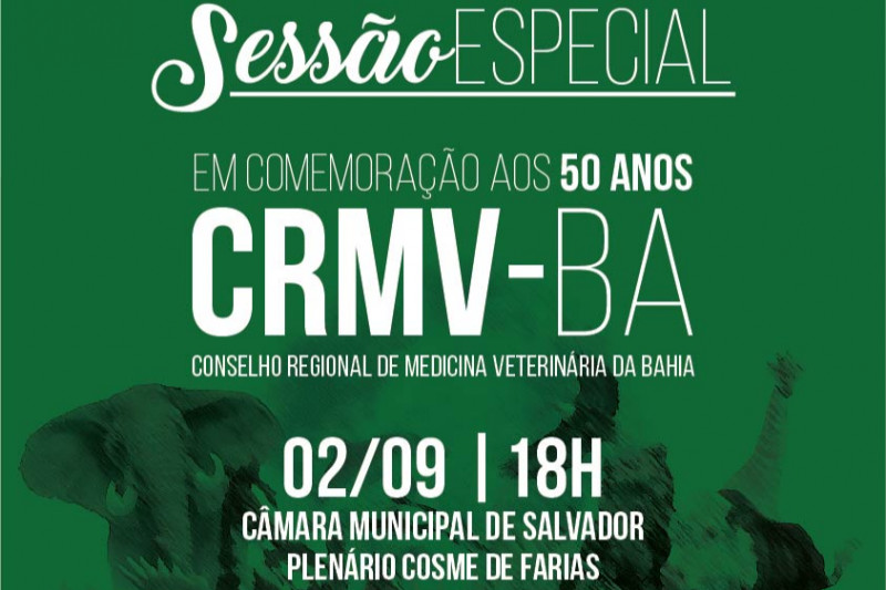 Sessão vai celebrar 50 anos do Conselho Regional de Medicina Veterinária