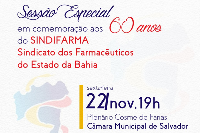 Câmara promove sessão especial em homenagem ao SindiFarma