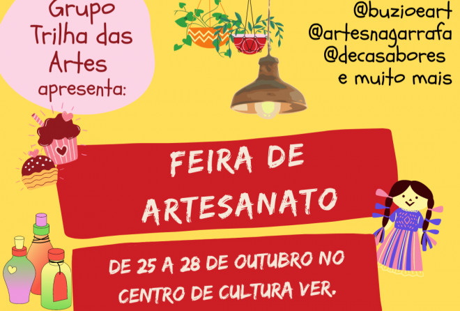 Centro de Cultura receberá feira de artesanato