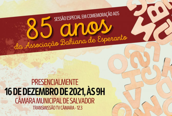 Associação Bahiana de Esperanto será homenageada em sessão