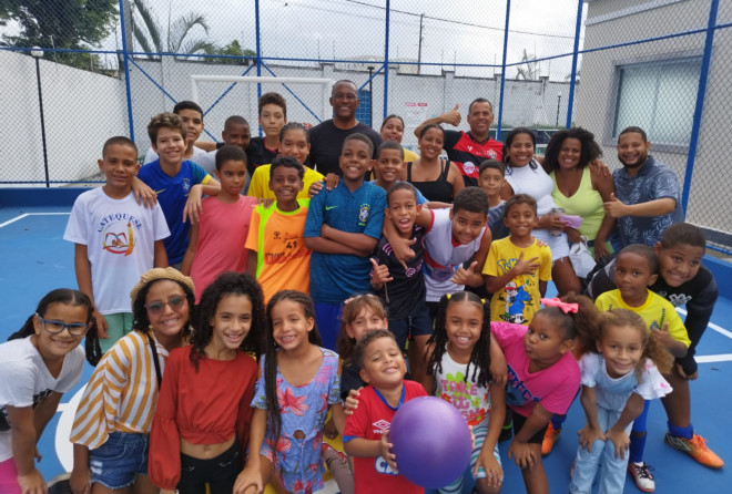 Carolino participa de inauguração da quadra poliesportiva no Jardim das Margaridas