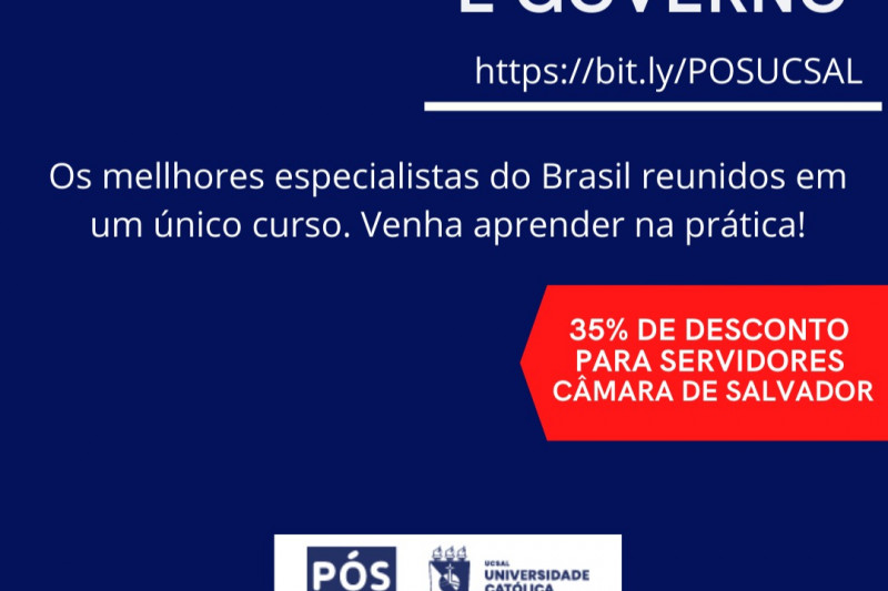 Curso sobre assessoria política da UCSal é indicado pela Escola do Legislativo
