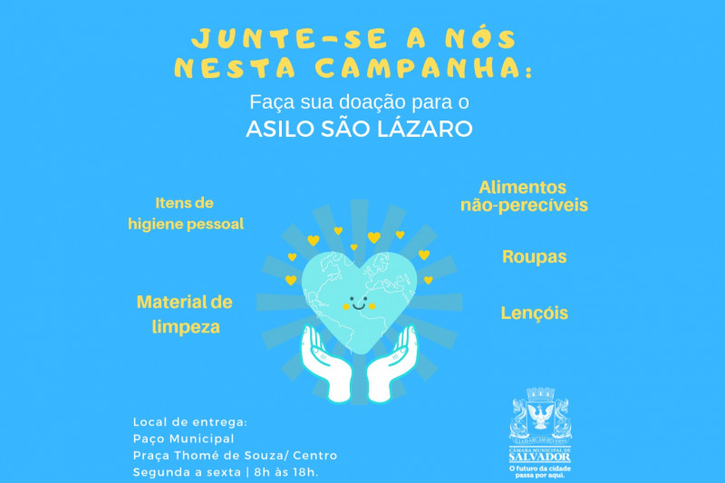 Câmara de Salvador realiza campanha para ajudar Asilo São Lázaro