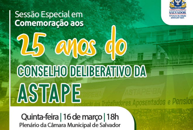 Câmara homenageia Astape em sessão especial, nesta quinta-feira (16)