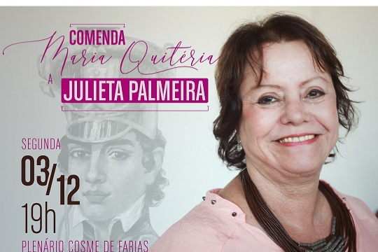 Julieta Palmeira receberá a Comenda Maria Quitéria