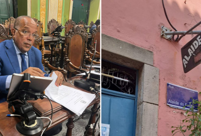Suíca celebra instalação de placa da Rua Alaíde do Feijão