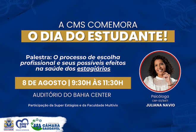 Dia do Estudante será comemorado com palestra sobre escolha profissional