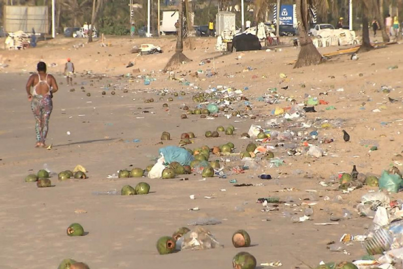 Sabá pede mais conscientização da população para evitar lixo em praia
