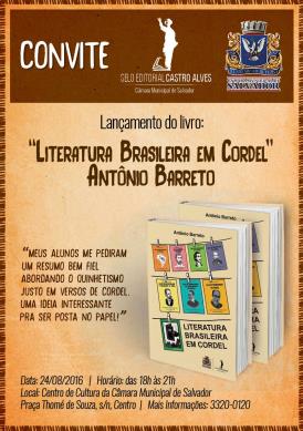 Centro de Cultura sedia lançamento de livro de cordel
