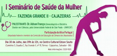 Cajazeiras terá 1º Seminário de Saúde da Mulher
