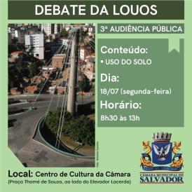 Câmara realiza terceira audiência pública da Louos